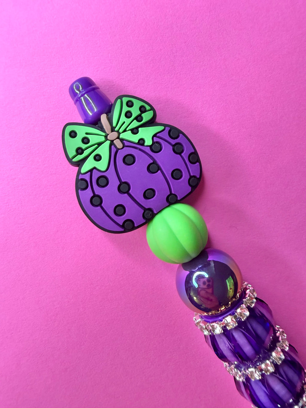 Purple Pumpkin Beaded Pen