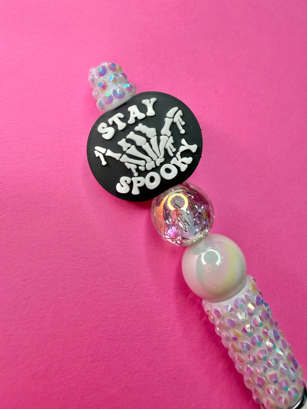 Stay Spooky Rhinestone White Pen