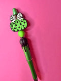 Green Pumpkin with Black Blood Drip Pen