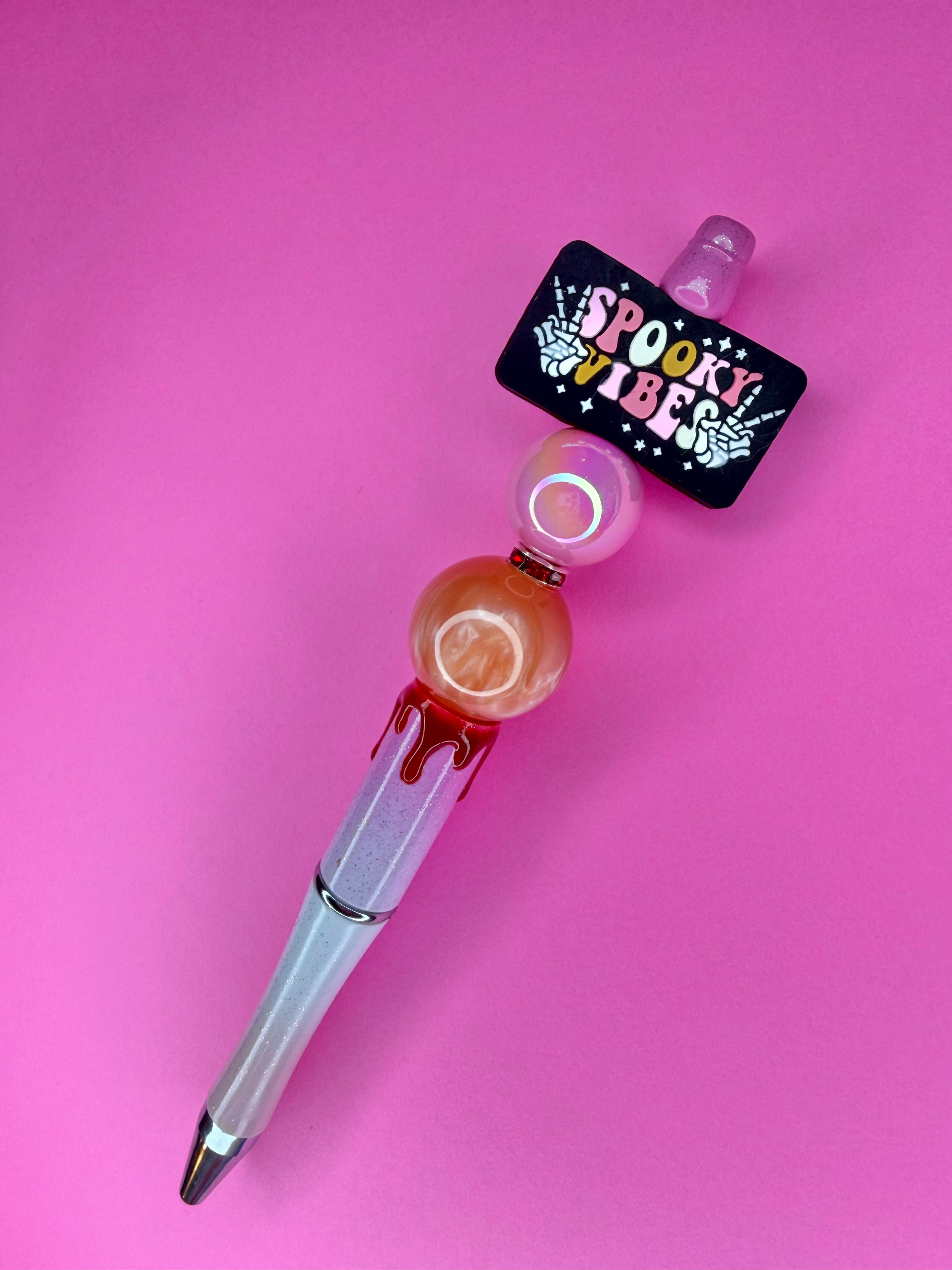 Spooky Vibes Pink Ombré with Blood Drip Pen