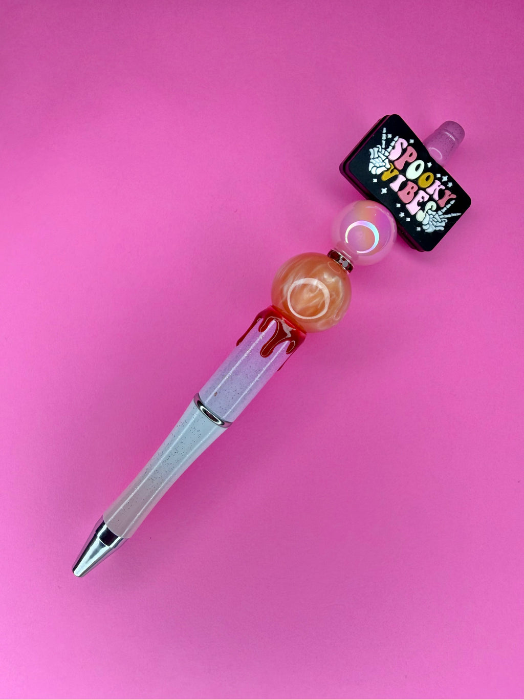 Spooky Vibes Pink Ombré with Blood Drip Pen