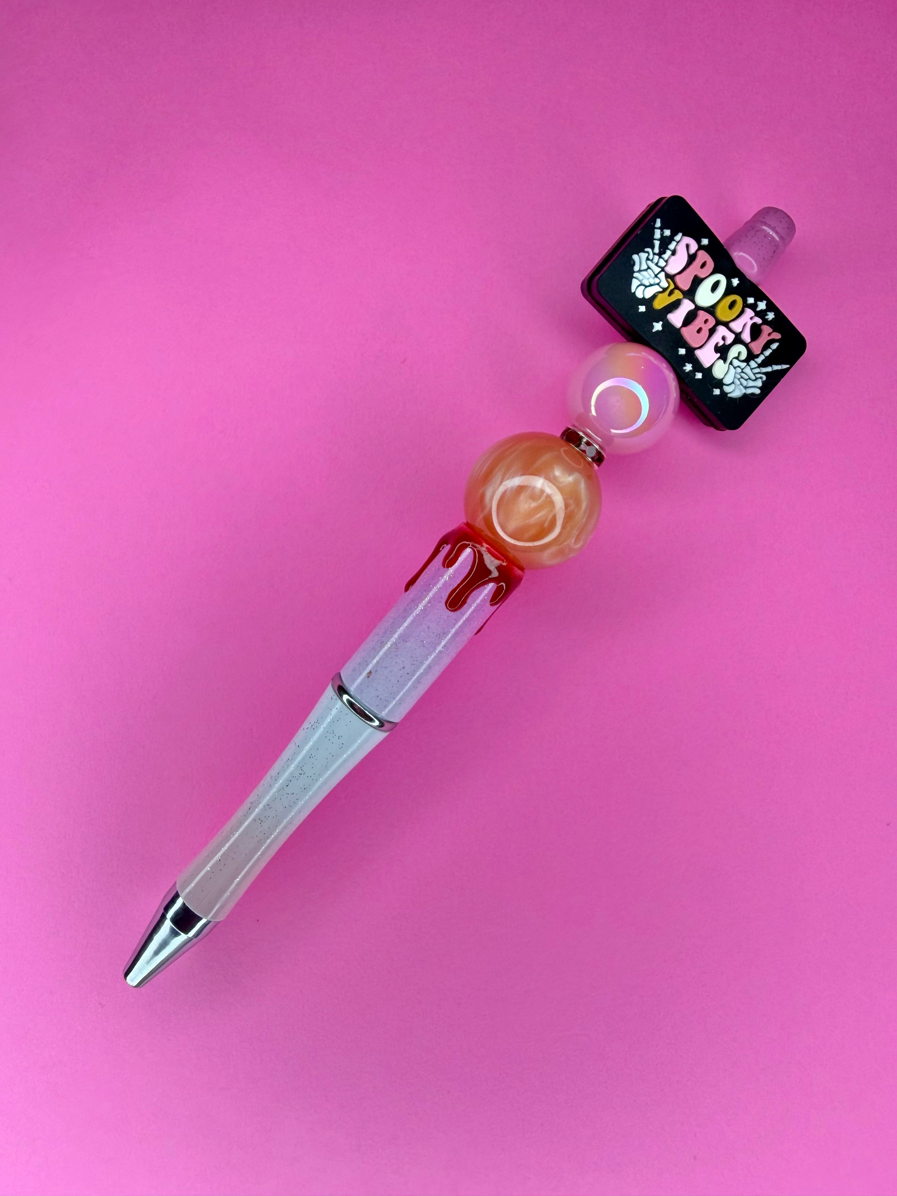 Spooky Vibes Pink Ombré with Blood Drip Pen